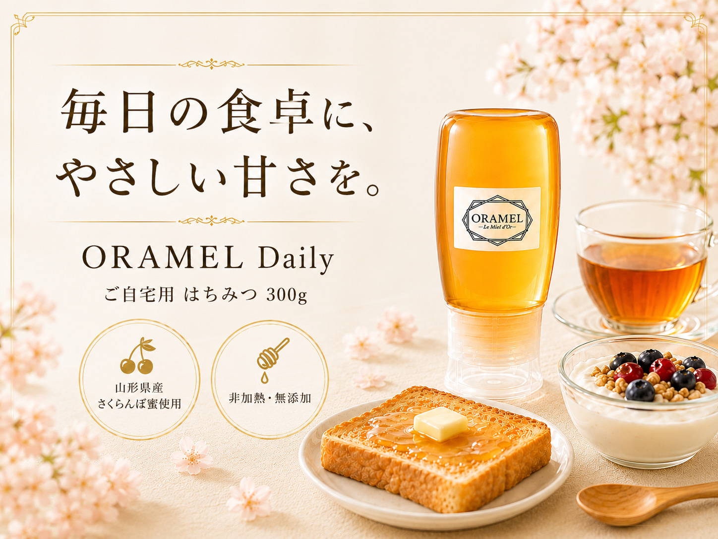 日常使い向けはちみつORAMEL Dailyの商品イメージ